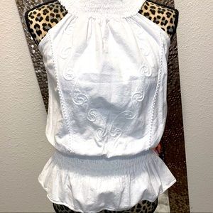 White Peplum Style Top